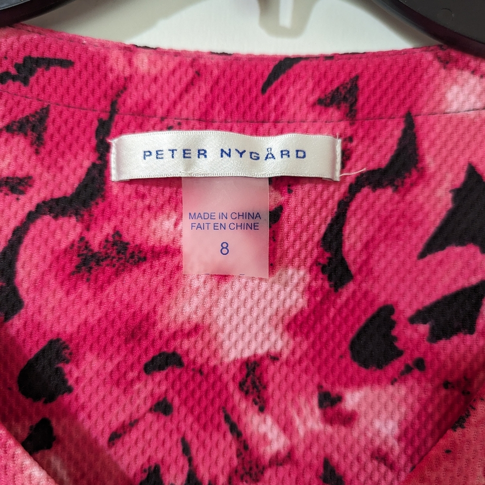 Pink and black flora Peter Nygard dress size 8 - Picture 4 of 6